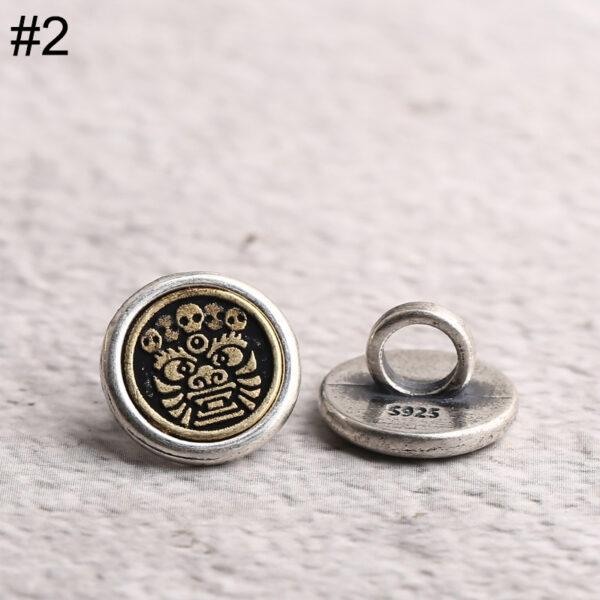 round bead, flower pattern bead, buckle bead, double color bead, spacer bead, s925 sterling silver, silver bead, oxidized silver bead - Image 4