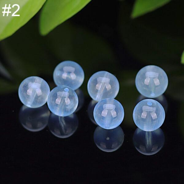 aquamarine bead, blue bead, round bead, natural bead, genuine bead - Image 3
