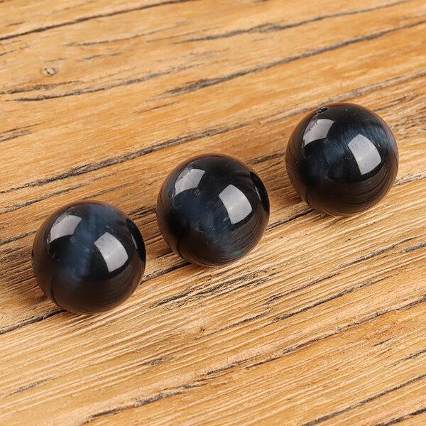 blue tiger eye bead, round bead, natural bead, genuine bead - Image 2