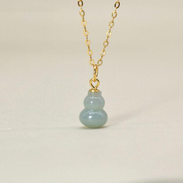gourd charm, green charm, nephrite charm, sterling silver charm, gild bead, golden charm, 2pcs / 5 pcs - Image 2