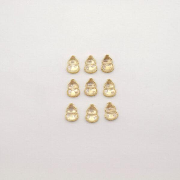 gourd bead, bezel bead, clear quartz bead, white bead, sterling silver bead, gild bead, golden bead, 2pcs / 5 pcs - Image 2