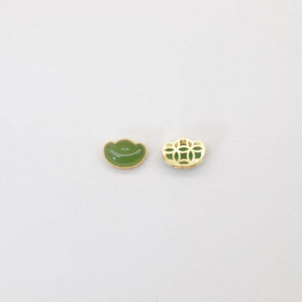yuanbao flower bead, bezel bead, nephrite bead, green bead, sterling silver bead, gild bead, golden bead, 2pcs / 5 pcs - Image 2