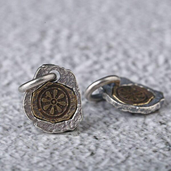 flower charm, s925 sterling silver, silver bead, silver charm, oxidized silver bead - Image 2