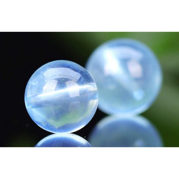 aquamarine bead, blue bead, round bead, natural bead, genuine bead - Image 7