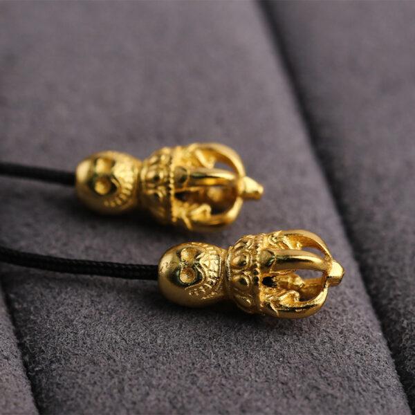 clown head bead button, hollow bead, golden buckle bead, s925 sterling silver, silver bead, golden bead, gild bead - Image 3