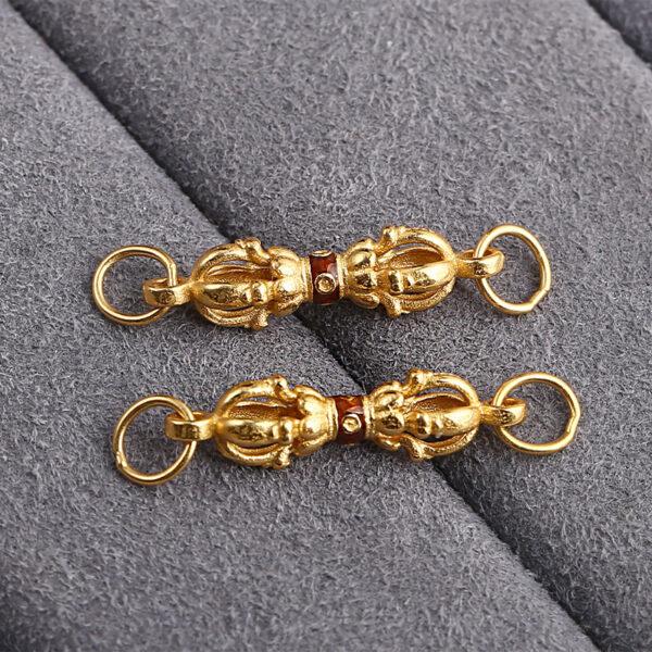 hollow flower connector, hollow bead, golden clasp bead, s925 sterling silver, silver bead, golden bead, gild bead - Image 3