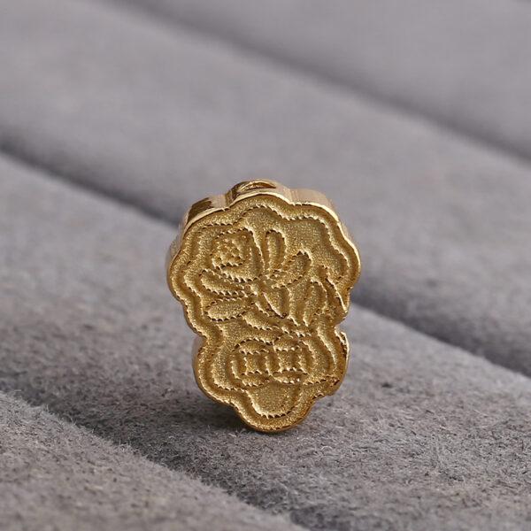 flower bead, lotus flower bead, spacer bead, s925 sterling silver, sterling silver bead, golden bead, gild bead - Image 3