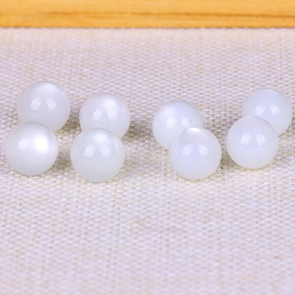 white moon stone bead, round bead, natural bead, genuine bead - Image 3