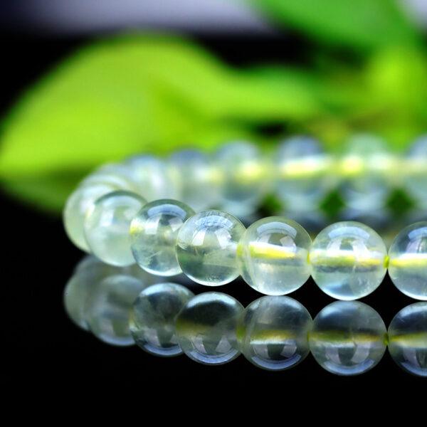 prehnite bead, green bead, yellow bead, round bead, natural bead, genuine bead - Image 3