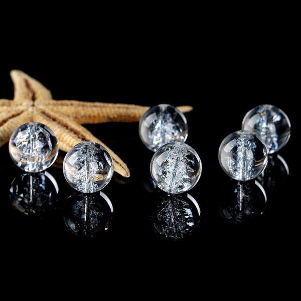 inner crack clear quartz bead, round bead, natural bead, genuine bead - Image 3