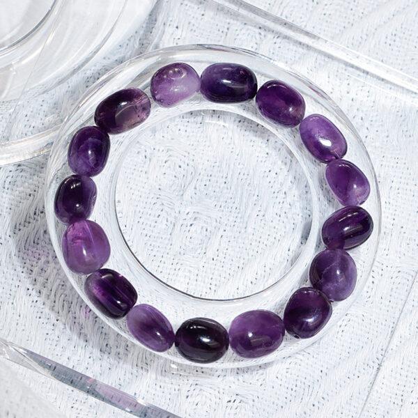 amethyst rutilated quartz bead, pebble shape bead, natural bead, genuine bead - Image 3