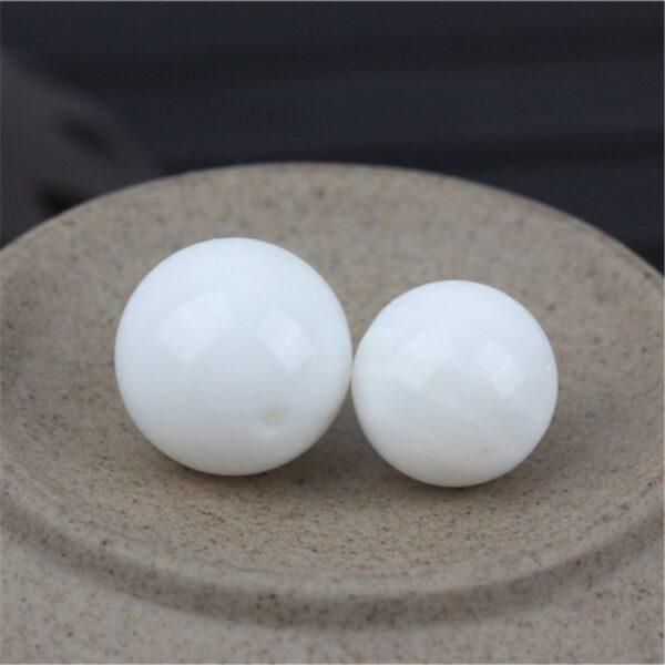 white shell bead, round bead, through hole bead, natural bead, genuine bead - Image 3