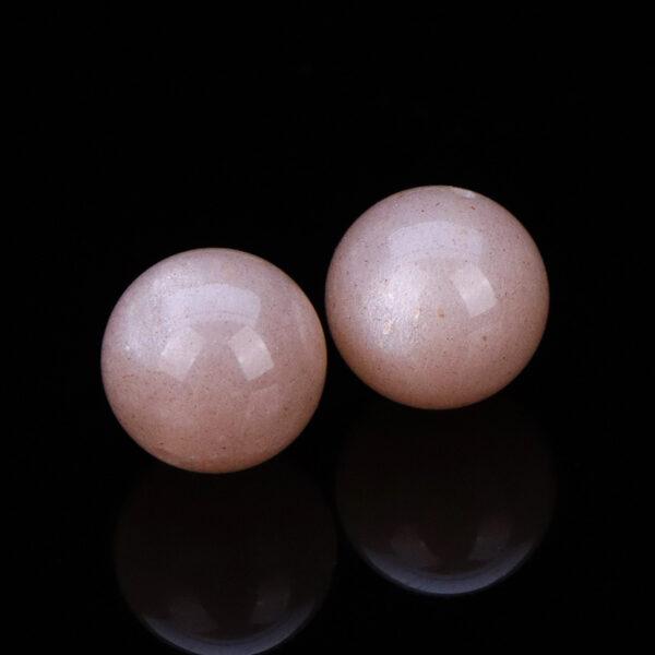 orange moonstone bead, round bead, through hole bead, natural bead, genuine bead - Image 3