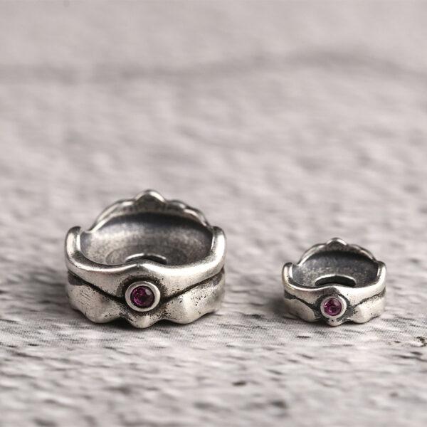 teeth monster bead, spacer bead, s925 sterling silver, silver bead, oxidized silver bead - Image 3