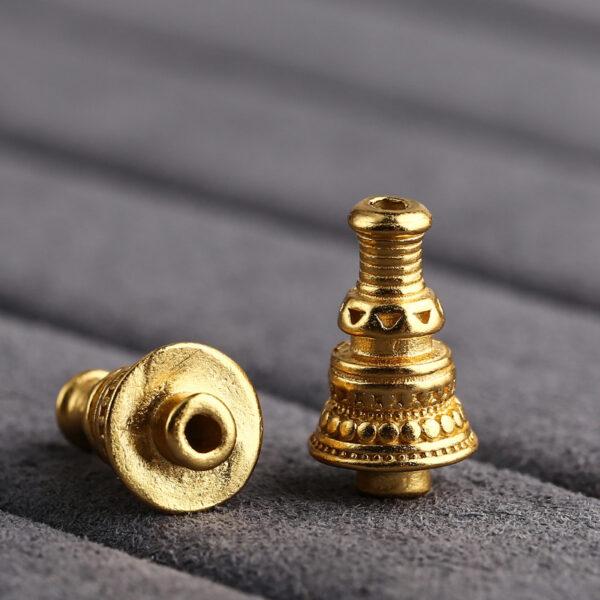 flower bead, bead holder, s925 sterling silver, sterling silver bead, golden findings, gild bead - Image 3