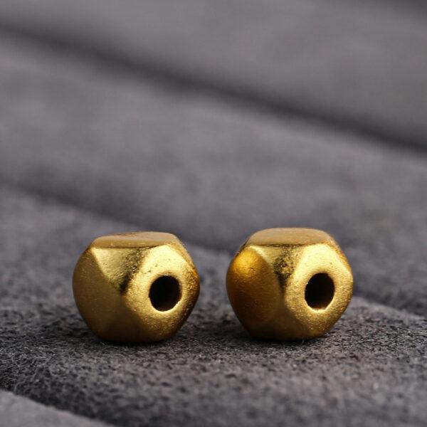 facet bead, spacer bead, s925 sterling silver, sterling silver bead, golden bead, gild bead - Image 3