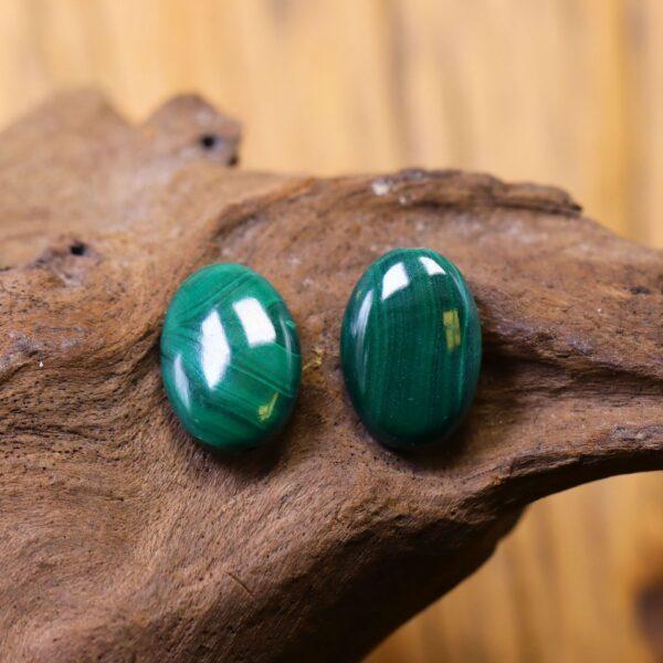 malachite bead, green bead, oblate bead, oval bead, spacer bead, through hole bead, natural bead, genuine bead - Image 3