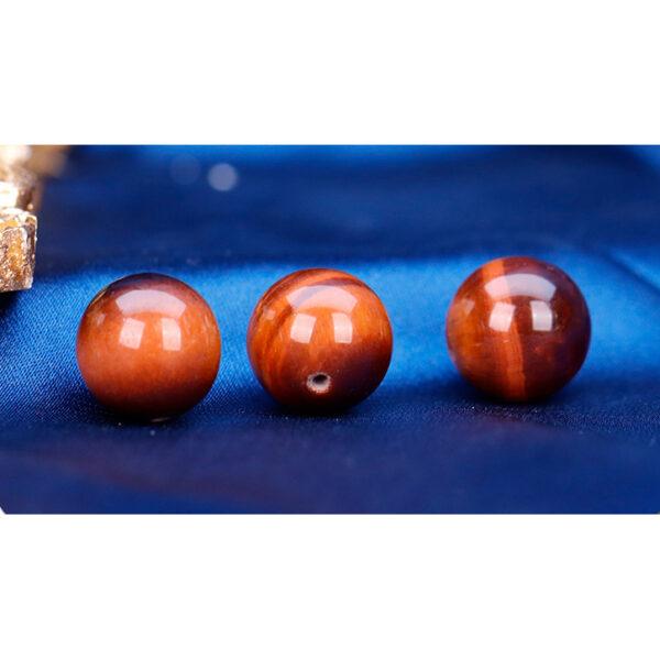 red tiger eye bead, round bead, through hole bead, natural bead, genuine bead - Image 3