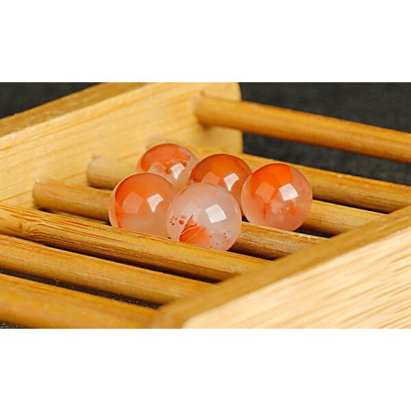icy red agate bead, nanhong agate bead, round bead, through hole bead, natural bead, genuine bead - Image 3