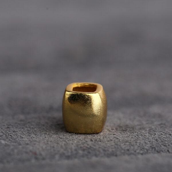 cuboid bead, simple bead, spacer bead, s925 sterling silver, sterling silver bead, golden bead, gild bead - Image 3