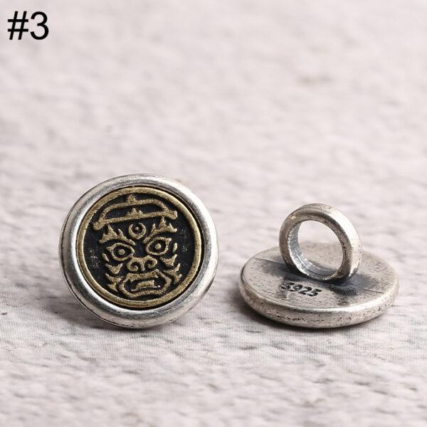 round bead, flower pattern bead, buckle bead, double color bead, spacer bead, s925 sterling silver, silver bead, oxidized silver bead - Image 5