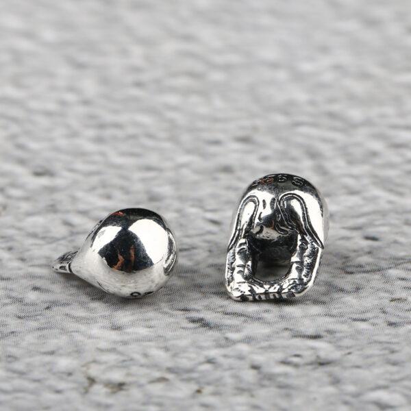 small lock charm, simple ball charm, s925 sterling silver, silver bead, silver charm, oxidized silver bead - Image 3