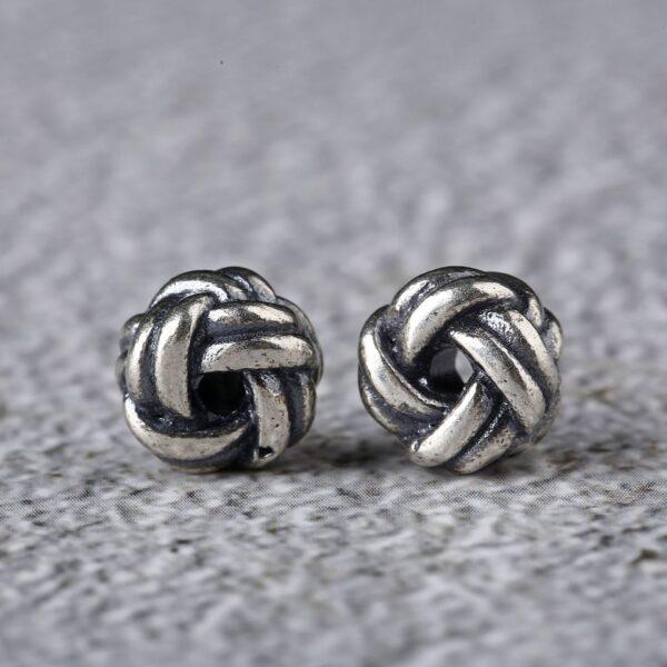 yarn ball bead, spacer bead, s925 sterling silver, silver bead, oxidized silver bead - Image 3