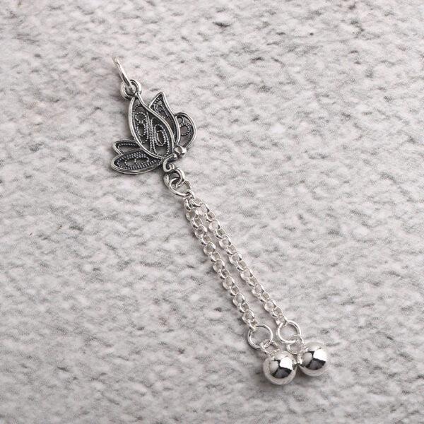hollow butterfly charm, tassel charm, earrings charm, necklace charm, s925 sterling silver, silver bead, silver charm, oxidized silver bead - Image 3