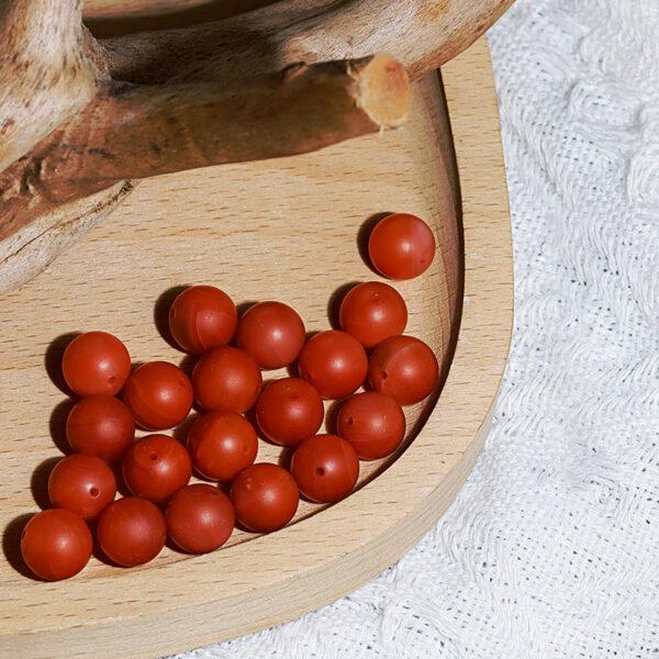 red agate bead, baoshan nanhong agate bead, matte surface bead, round bead, natural bead, genuine bead - Image 3