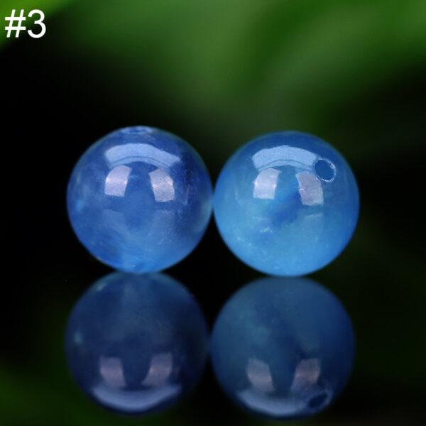 aquamarine bead, blue bead, round bead, natural bead, genuine bead - Image 4