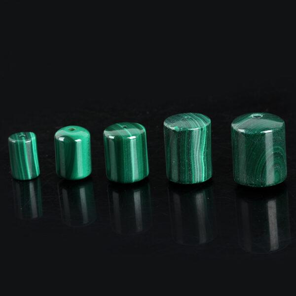 malachite bead, green bead, drum bead, cylinder bead, natural bead, genuine bead - Image 3