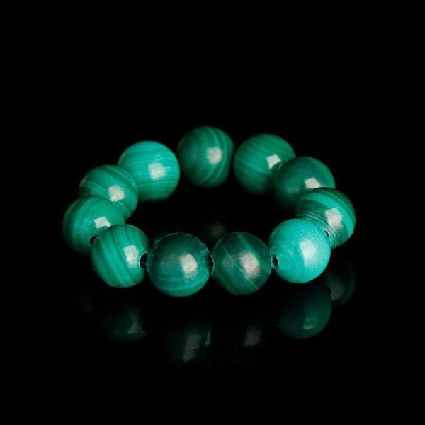 malachite bead, green bead, round bead, natural bead, genuine bead - Image 3