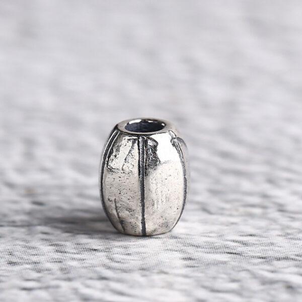 prism bead, drum bead, spacer bead, s925 sterling silver, silver bead, oxidized silver bead - Image 3