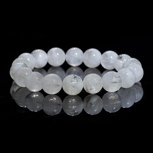 muscovite bead, white bead, round bead, natural bead, genuine bead - Image 4