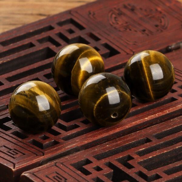 yellow tiger eye bead, round bead, natural bead, genuine bead - Image 4