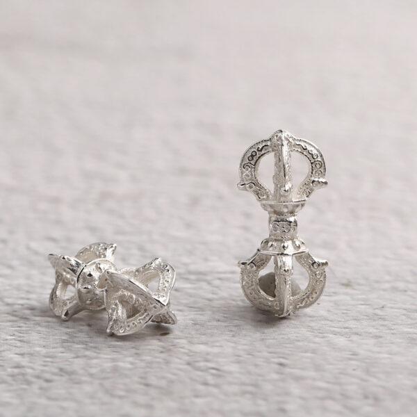 Vajra bead, spacer bead, s925 sterling silver, silver bead, bright silver bead - Image 4