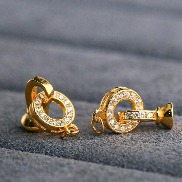 gemstone setting, pendant bail, golden buckle, golden clasp, s925 sterling silver, golden findings, gild bead - Image 4