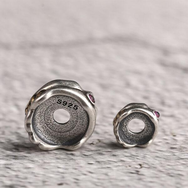 teeth monster bead, spacer bead, s925 sterling silver, silver bead, oxidized silver bead - Image 4