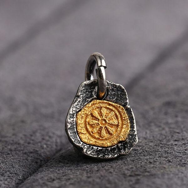flower charm, s925 sterling silver, silver bead, silver charm, gild bead, golden charm, oxidized silver bead - Image 4