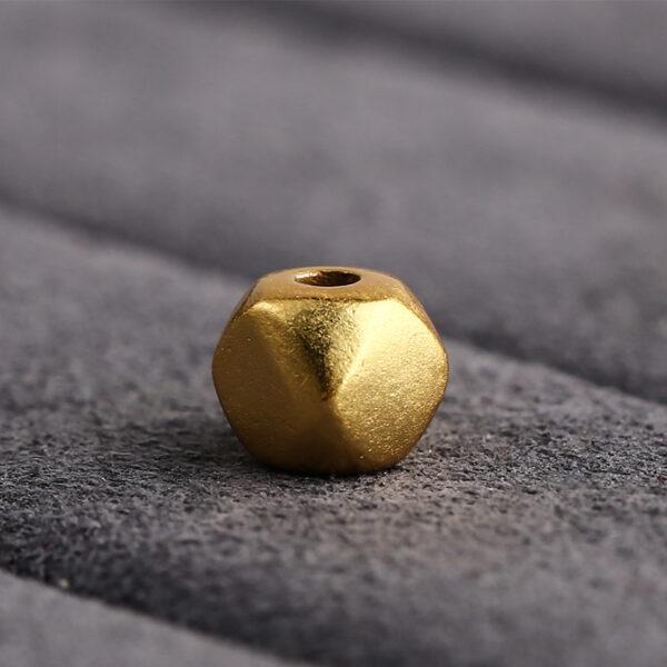 facet bead, spacer bead, s925 sterling silver, sterling silver bead, golden bead, gild bead - Image 4