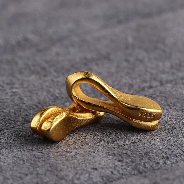 simple clip bead, spacer bead, s925 sterling silver, sterling silver bead, golden bead, gild bead - Image 4