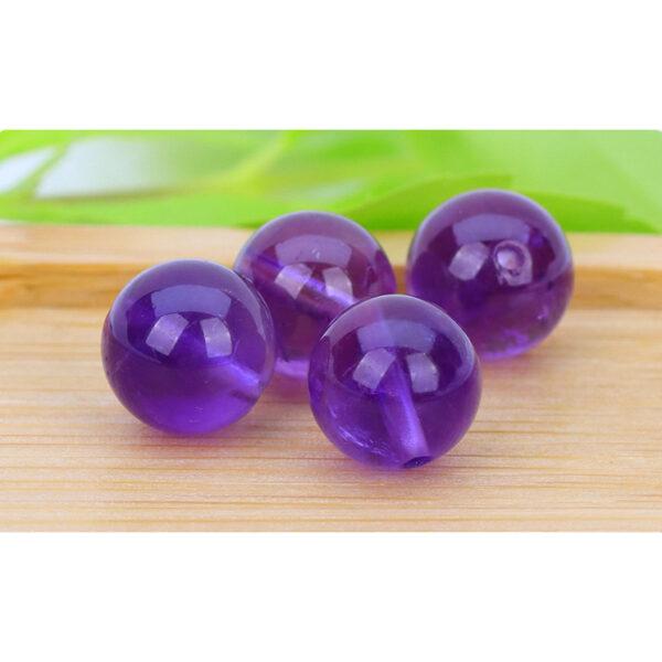 amethyst bead, purple bead, lavender purple bead, round shape bead, through hole bead, natural bead, genuine bead - Image 4
