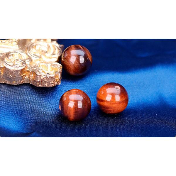 red tiger eye bead, round bead, through hole bead, natural bead, genuine bead - Image 4