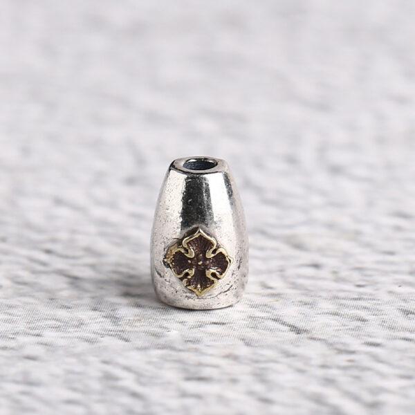 drum bead, flower pattern bead, spacer bead, s925 sterling silver, silver bead, oxidized silver bead - Image 4
