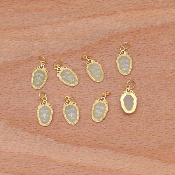 leaf charm, white charm, nephrite charm, sterling silver charm, gild bead, golden charm, 2pcs / 5 pcs - Image 4