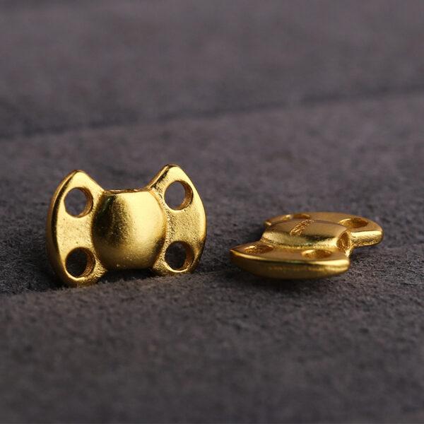 bow-knot bead, five hole bead, spacer bead, s925 sterling silver, sterling silver bead, golden bead, gild bead - Image 4