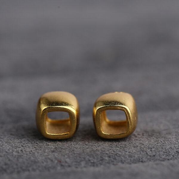 cuboid bead, simple bead, spacer bead, s925 sterling silver, sterling silver bead, golden bead, gild bead - Image 4