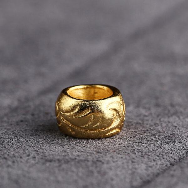 ring bead, vine pattern jump ring, spacer bead, s925 sterling silver, sterling silver bead, golden bead, gild bead - Image 4
