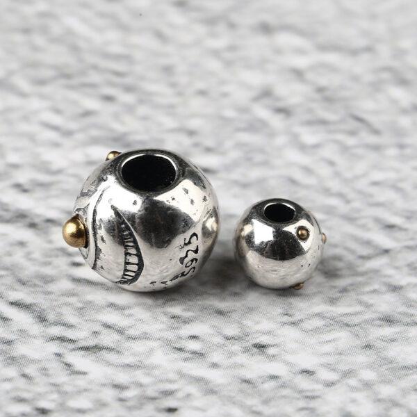 cyclops bead, round bead, spacer bead, s925 sterling silver, silver bead, oxidized silver bead - Image 4