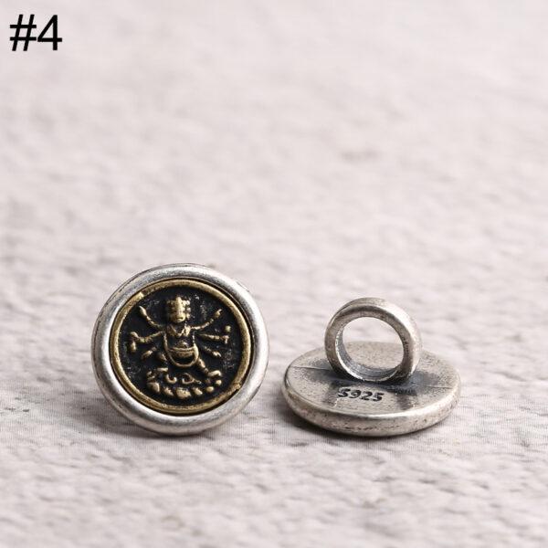 round bead, flower pattern bead, buckle bead, double color bead, spacer bead, s925 sterling silver, silver bead, oxidized silver bead - Image 6